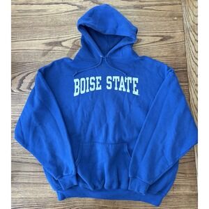 Vintage Boise State Spell Out Jerzees Super Sweats Hoodie Sweatshirt Size 2XL